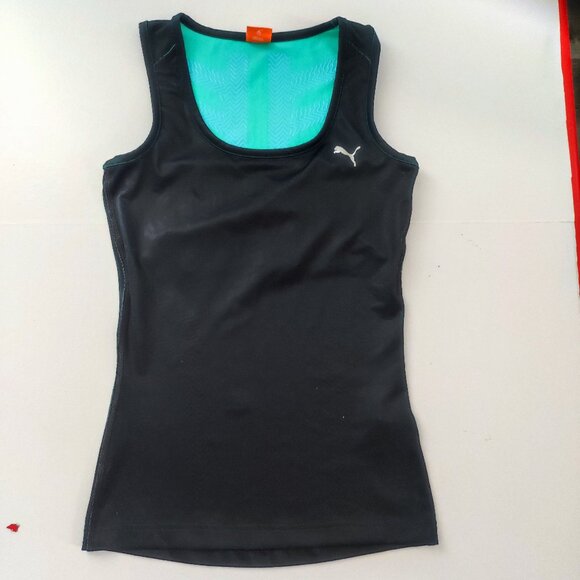 Puma ACTV Gym compression tank women's size S grey turquoise - Picture 1 of 14